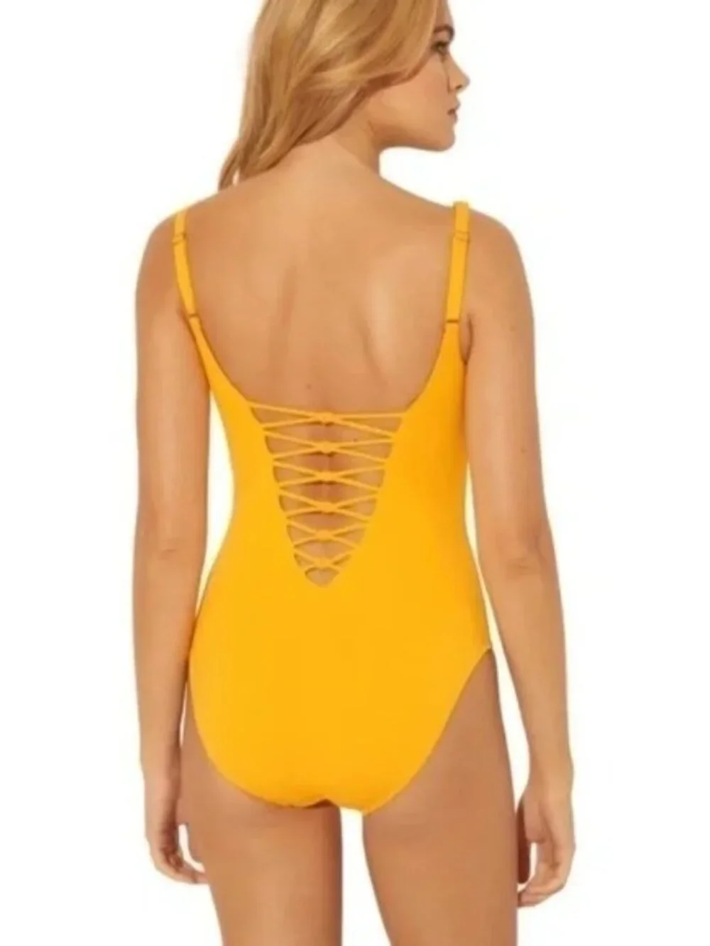 NWT Bleu Rod Beattie Womens Size 14 Core-Lace-Down Mio One-Piece Swimsuit NEW